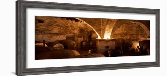 Barrels in a Winery, La Garriga, Barcelona, Catalonia, Spain-null-Framed Photographic Print