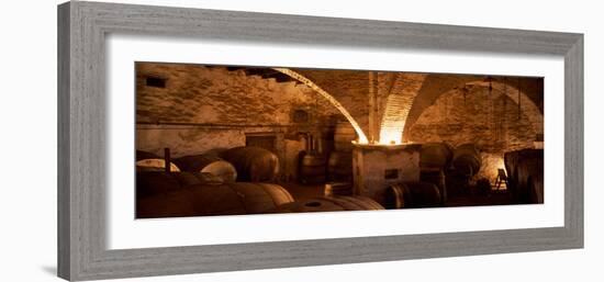 Barrels in a Winery, La Garriga, Barcelona, Catalonia, Spain-null-Framed Photographic Print