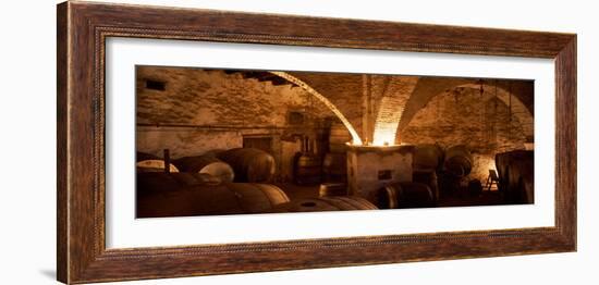 Barrels in a Winery, La Garriga, Barcelona, Catalonia, Spain-null-Framed Photographic Print