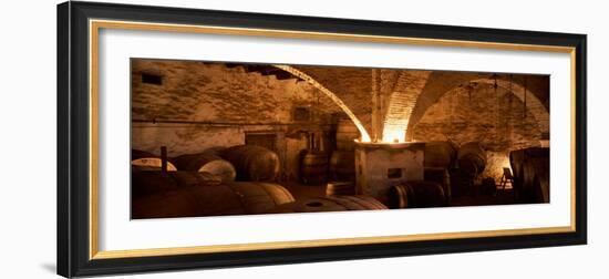 Barrels in a Winery, La Garriga, Barcelona, Catalonia, Spain-null-Framed Photographic Print