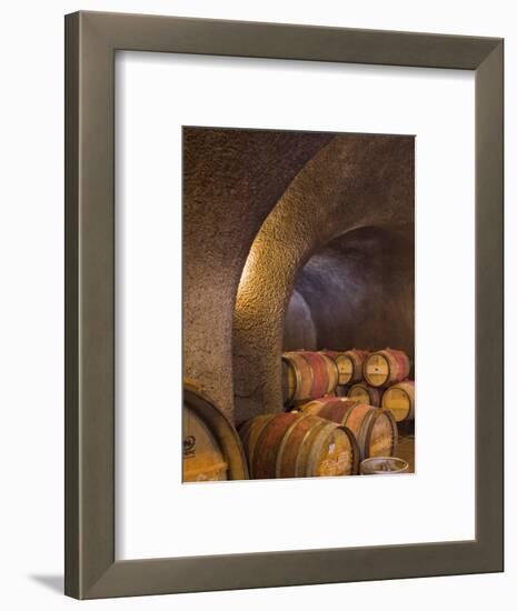 Barrels in Cellar at Long Meadow Ranch Winery, Ruthford, Napa Valley, California, USA-Janis Miglavs-Framed Photographic Print