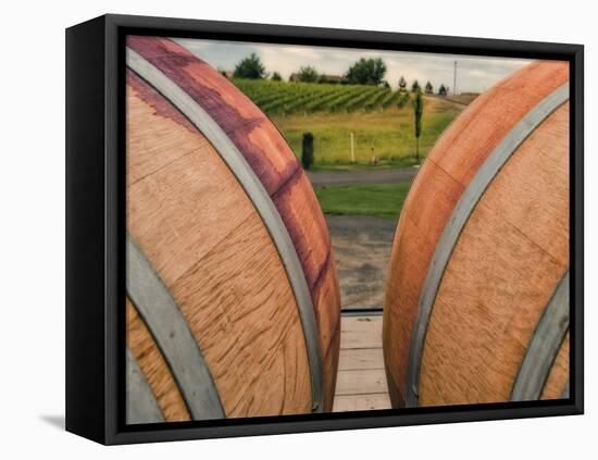 Barrels in Walla Walla Wine Country, Walla Walla, Washington, USA-Richard Duval-Framed Premier Image Canvas