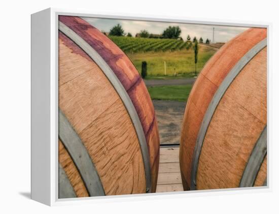 Barrels in Walla Walla Wine Country, Walla Walla, Washington, USA-Richard Duval-Framed Premier Image Canvas