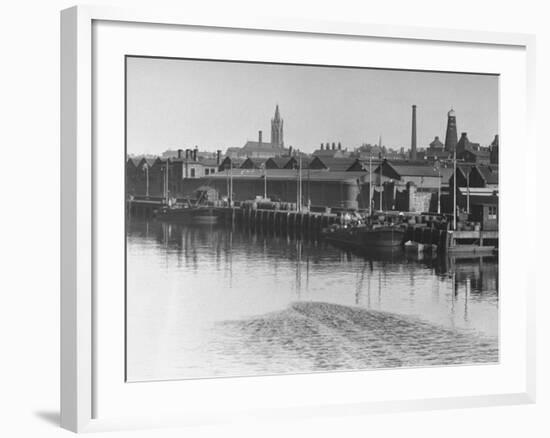 Barrels of Guiness's Stout Sitting in Front of the Brewery on the River Liffey, Dublin-William Vandivert-Framed Premium Photographic Print