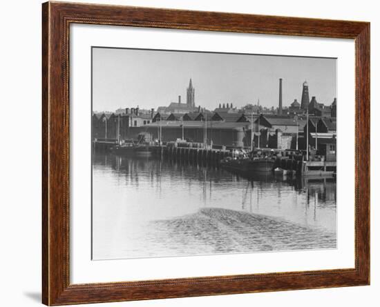 Barrels of Guiness's Stout Sitting in Front of the Brewery on the River Liffey, Dublin-William Vandivert-Framed Premium Photographic Print