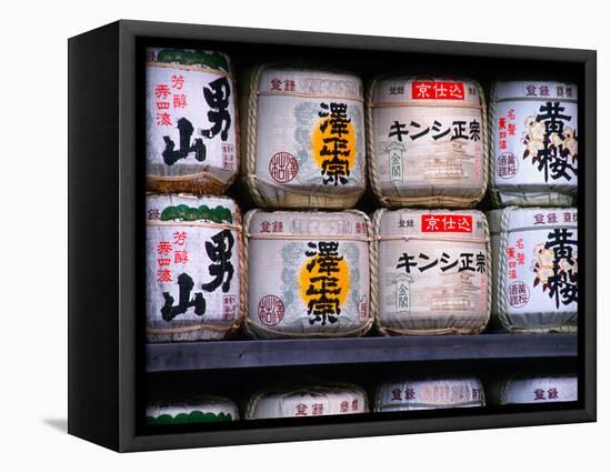 Barrels of Sake, Japanese Rice Wine, Tokyo, Japan-Nancy & Steve Ross-Framed Premier Image Canvas