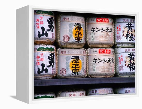 Barrels of Sake, Japanese Rice Wine, Tokyo, Japan-Nancy & Steve Ross-Framed Premier Image Canvas