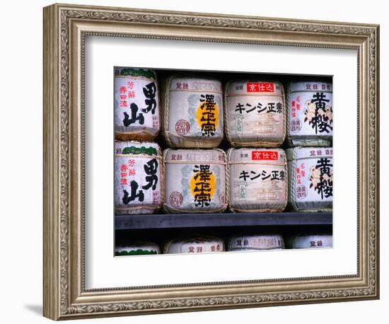 Barrels of Sake, Japanese Rice Wine, Tokyo, Japan-Nancy & Steve Ross-Framed Photographic Print