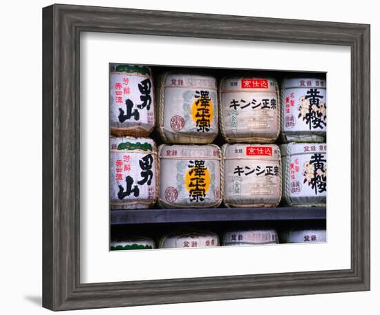 Barrels of Sake, Japanese Rice Wine, Tokyo, Japan-Nancy & Steve Ross-Framed Photographic Print
