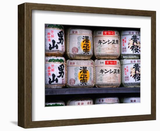 Barrels of Sake, Japanese Rice Wine, Tokyo, Japan-Nancy & Steve Ross-Framed Photographic Print