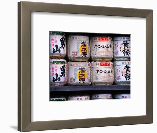 Barrels of Sake, Japanese Rice Wine, Tokyo, Japan-Nancy & Steve Ross-Framed Photographic Print