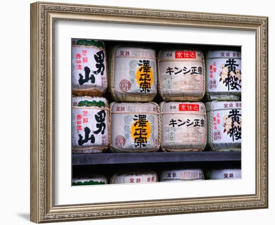 Barrels of Sake, Japanese Rice Wine, Tokyo, Japan-Nancy & Steve Ross-Framed Photographic Print