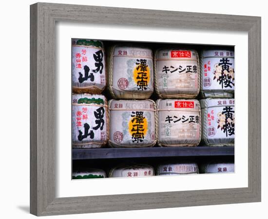 Barrels of Sake, Japanese Rice Wine, Tokyo, Japan-Nancy & Steve Ross-Framed Photographic Print