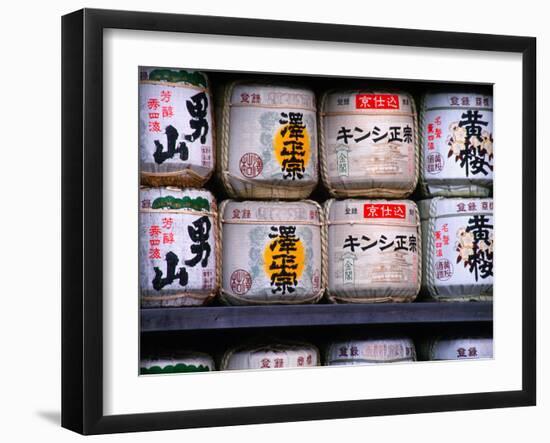 Barrels of Sake, Japanese Rice Wine, Tokyo, Japan-Nancy & Steve Ross-Framed Photographic Print