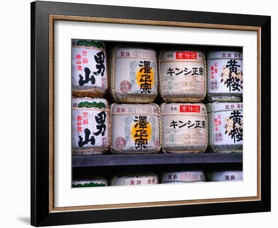 Barrels of Sake, Japanese Rice Wine, Tokyo, Japan-Nancy & Steve Ross-Framed Photographic Print