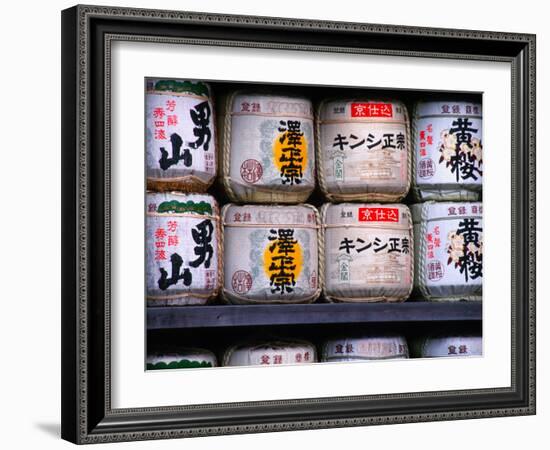 Barrels of Sake, Japanese Rice Wine, Tokyo, Japan-Nancy & Steve Ross-Framed Photographic Print