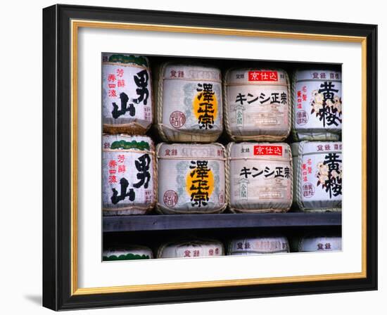 Barrels of Sake, Japanese Rice Wine, Tokyo, Japan-Nancy & Steve Ross-Framed Photographic Print