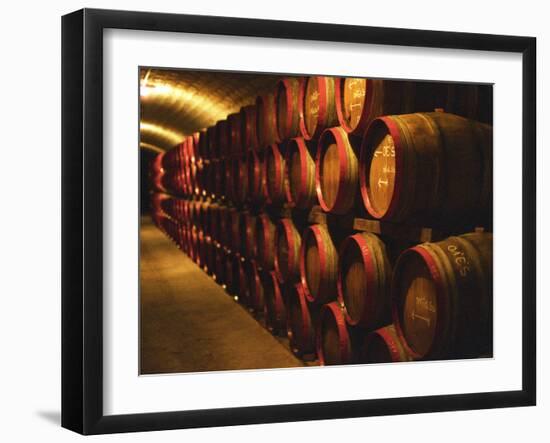 Barrels of Tokaj Wine in Disznoko Cellars, Hungary-Per Karlsson-Framed Photographic Print