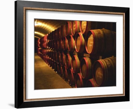 Barrels of Tokaj Wine in Disznoko Cellars, Hungary-Per Karlsson-Framed Photographic Print