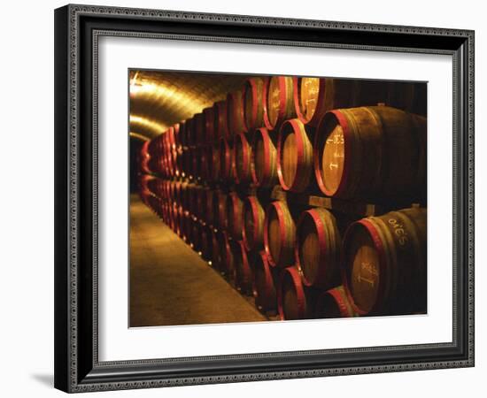 Barrels of Tokaj Wine in Disznoko Cellars, Hungary-Per Karlsson-Framed Photographic Print