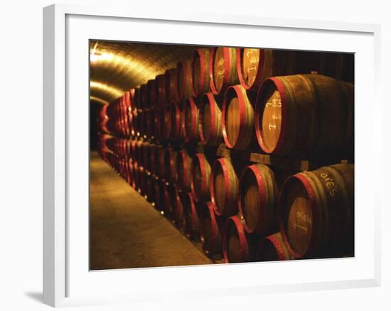 Barrels of Tokaj Wine in Disznoko Cellars, Hungary-Per Karlsson-Framed Photographic Print