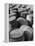 Barrels Sitting in Warehouse at Jack Daniels Distillery-Ed Clark-Framed Premier Image Canvas