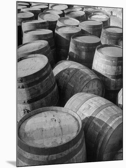 Barrels Sitting in Warehouse at Jack Daniels Distillery-Ed Clark-Mounted Premium Photographic Print