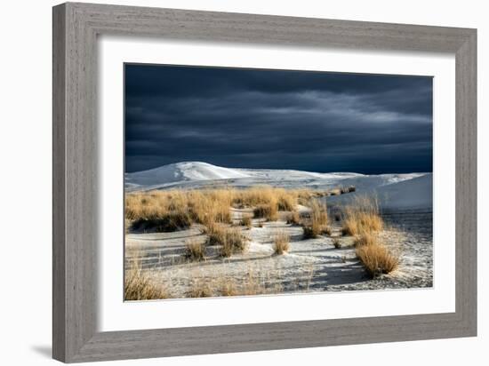 Barren Desert Landscape with Grasses under a Blue Sky-Jody Miller-Framed Photographic Print