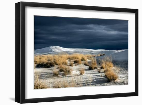 Barren Desert Landscape with Grasses under a Blue Sky-Jody Miller-Framed Photographic Print