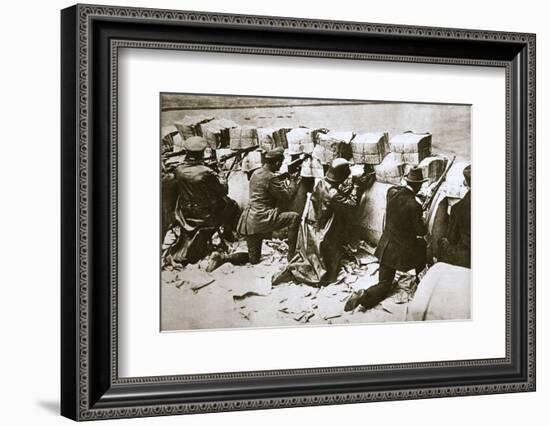 Barricades on a street, German Revolution, Berlin, Germany, c1918-c1919-Unknown-Framed Photographic Print