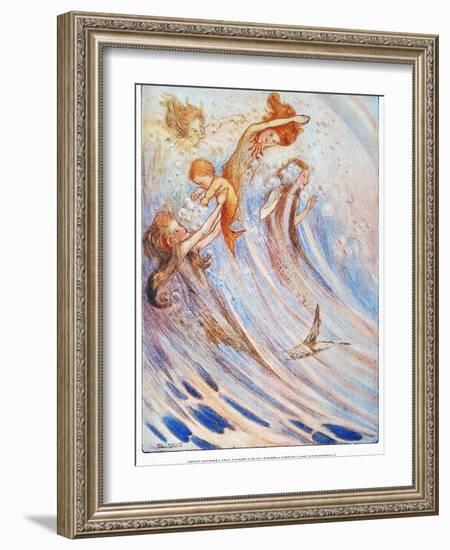 Barrie: Peter Pan-Flora White-Framed Giclee Print