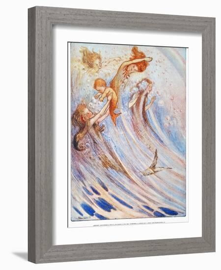 Barrie: Peter Pan-Flora White-Framed Giclee Print