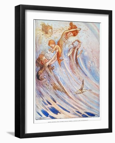 Barrie: Peter Pan-Flora White-Framed Giclee Print