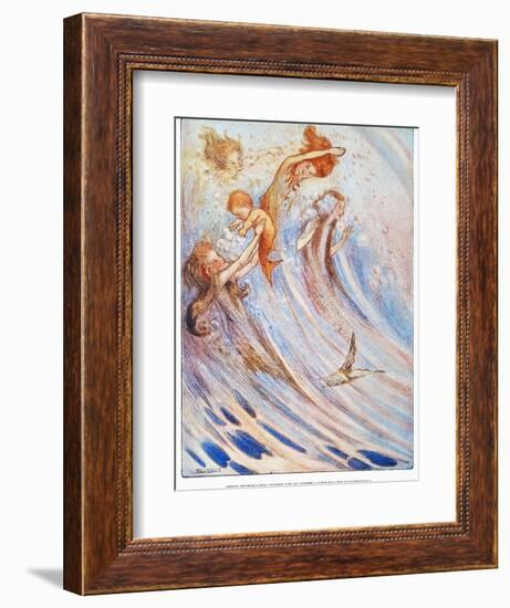 Barrie: Peter Pan-Flora White-Framed Giclee Print