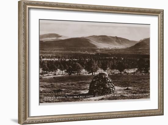 Barrie's Grave, "Find Me a Wind Swept Boulder for a Bier", the Cairngorms-null-Framed Photographic Print