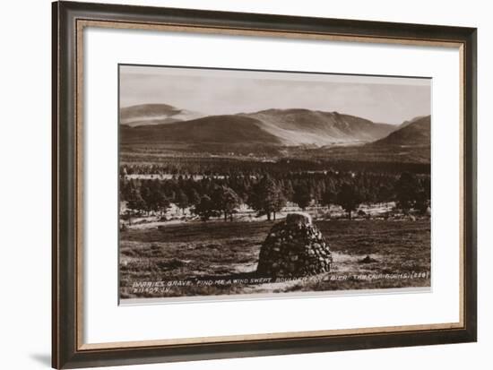 Barrie's Grave, "Find Me a Wind Swept Boulder for a Bier", the Cairngorms-null-Framed Photographic Print