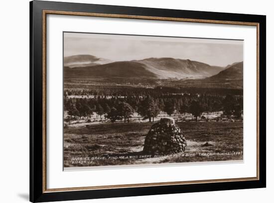 Barrie's Grave, "Find Me a Wind Swept Boulder for a Bier", the Cairngorms-null-Framed Photographic Print