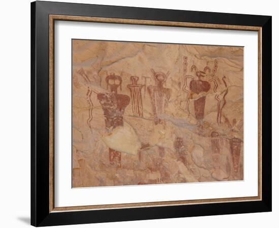 Barrier Style Pictographs, Sego Canyon, Utah, USA-James Hager-Framed Photographic Print