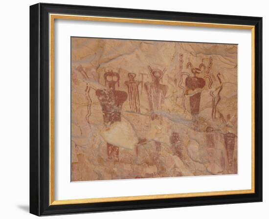 Barrier Style Pictographs, Sego Canyon, Utah, USA-James Hager-Framed Photographic Print