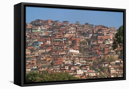 Barrios, Slums of Caracas on the Hillside, Caracas, Venezuela-Keren Su-Framed Premier Image Canvas