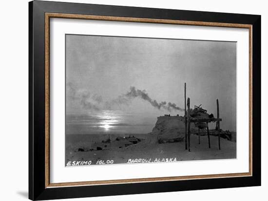 Barrow, Alaska - Snowy Eskimo Igloo-Lantern Press-Framed Art Print