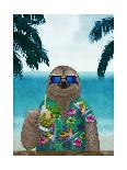 Sloth on Summer Holidays-Barruf-Art Print