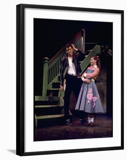 Barry Bostwick and Carole Demas Chatting in a Scene from Grease-Bill Ray-Framed Premium Photographic Print