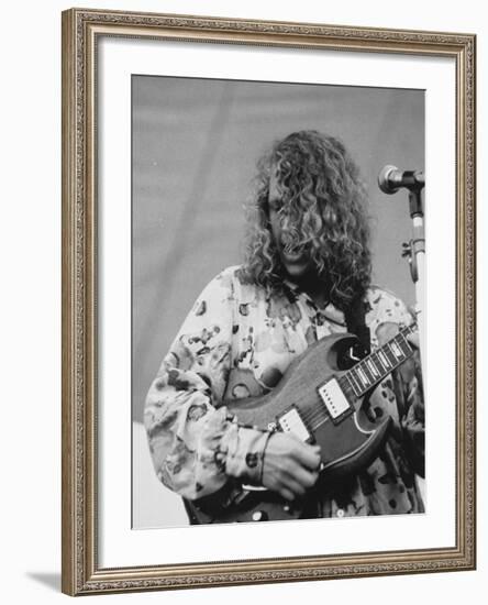 Barry Melton of Country Joe and the Fish Performing at Woodstock Music Festival-null-Framed Premium Photographic Print