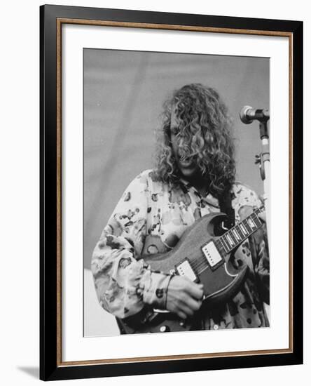 Barry Melton of Country Joe and the Fish Performing at Woodstock Music Festival-null-Framed Premium Photographic Print