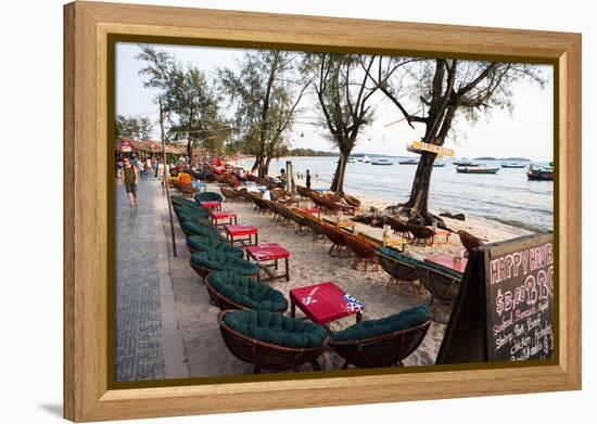 Bars and Restaurants Along Serendipity Beach, Sihanoukville, Cambodia-Micah Wright-Framed Premier Image Canvas