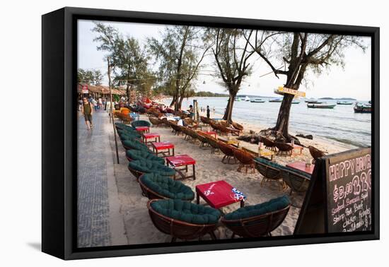 Bars and Restaurants Along Serendipity Beach, Sihanoukville, Cambodia-Micah Wright-Framed Premier Image Canvas