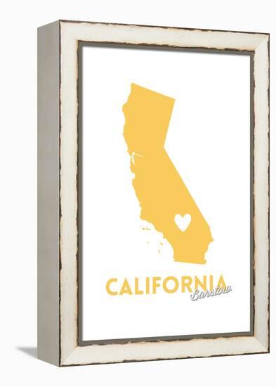 Barstow, California - State Outline and Heart-Lantern Press-Framed Stretched Canvas