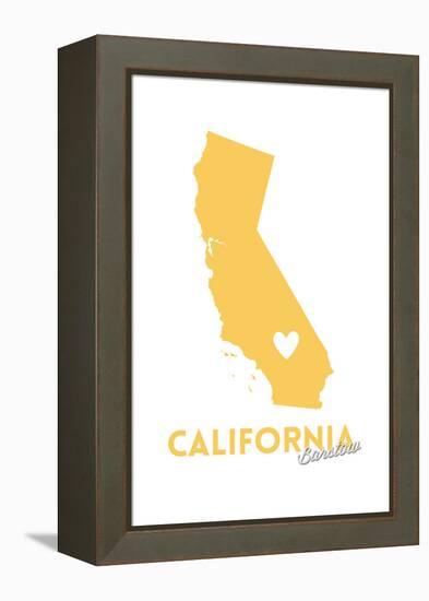 Barstow, California - State Outline and Heart-Lantern Press-Framed Stretched Canvas