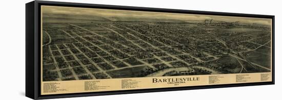 Bartlesville, Oklahoma - Panoramic Map-Lantern Press-Framed Stretched Canvas